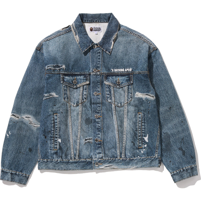 FAKE PRINT TRUCKER JACKET MENS