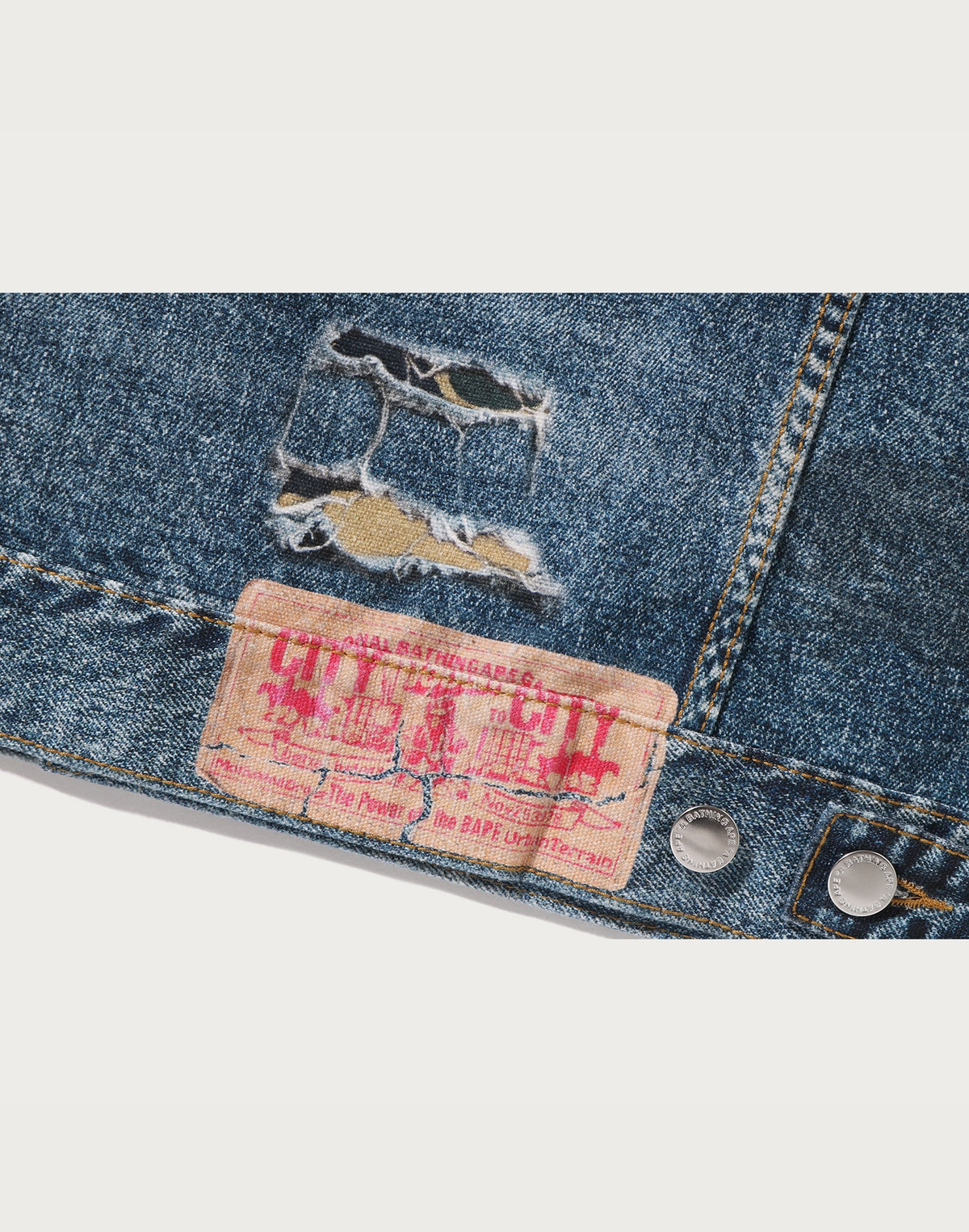 FAKE PRINT TRUCKER JACKET MENS