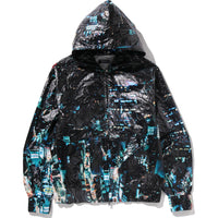 OVERALL PRINT CREASE HOODED JACKET MENS