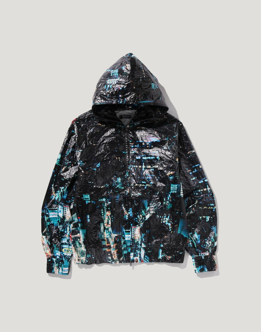 OVERALL PRINT CREASE HOODED JACKET MENS