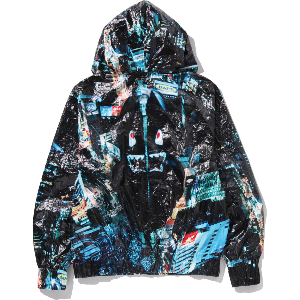OVERALL PRINT CREASE HOODED JACKET MENS