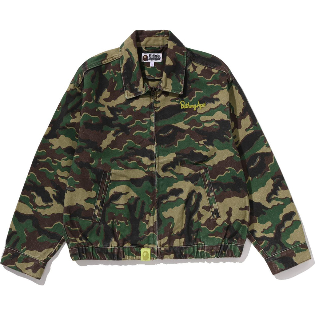 GLITCH WOODLAND CAMO BATHING APE LOGO WORKER JACKET LADIES