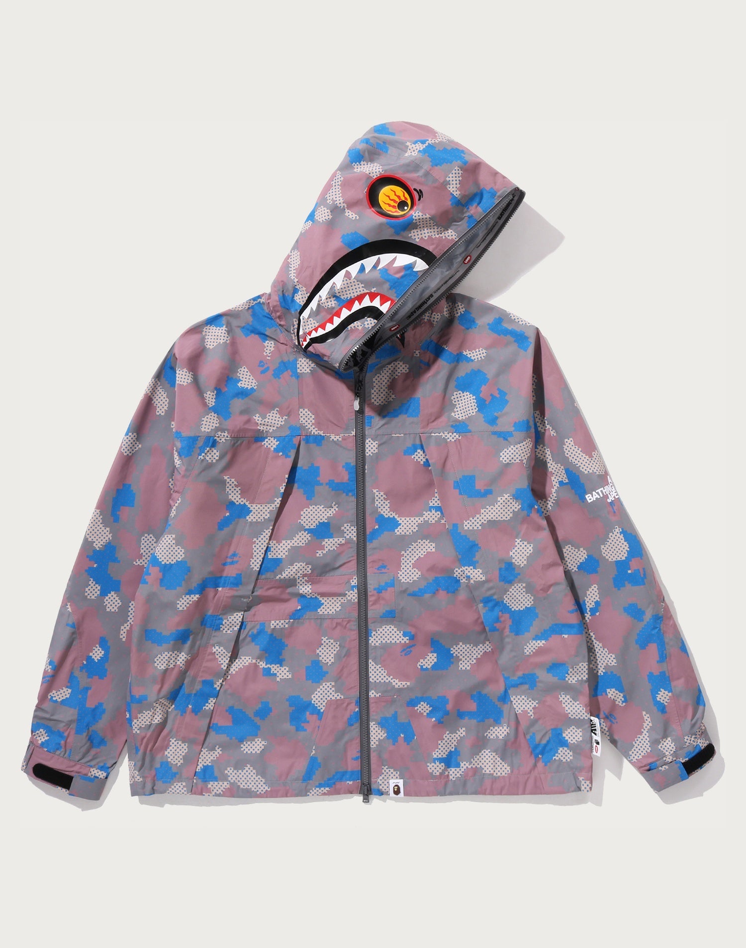BAPE BY KAZUKI KURAISHI CAMO SHARK PACKABLE SNOWBOARD JACKET MENS