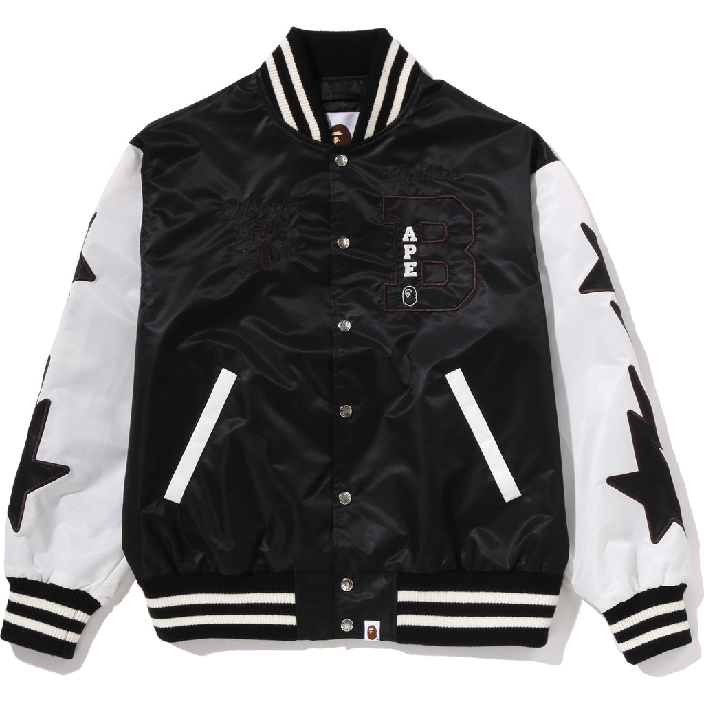 BAPE NYLON VARSITY JACKET MENS