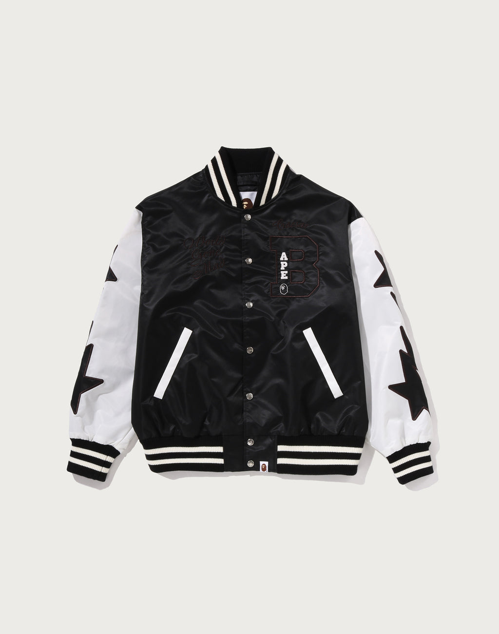 BAPE NYLON VARSITY JACKET MENS