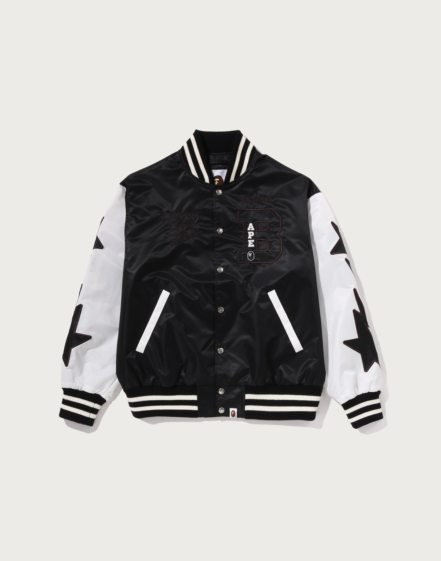 BAPE NYLON VARSITY JACKET MENS