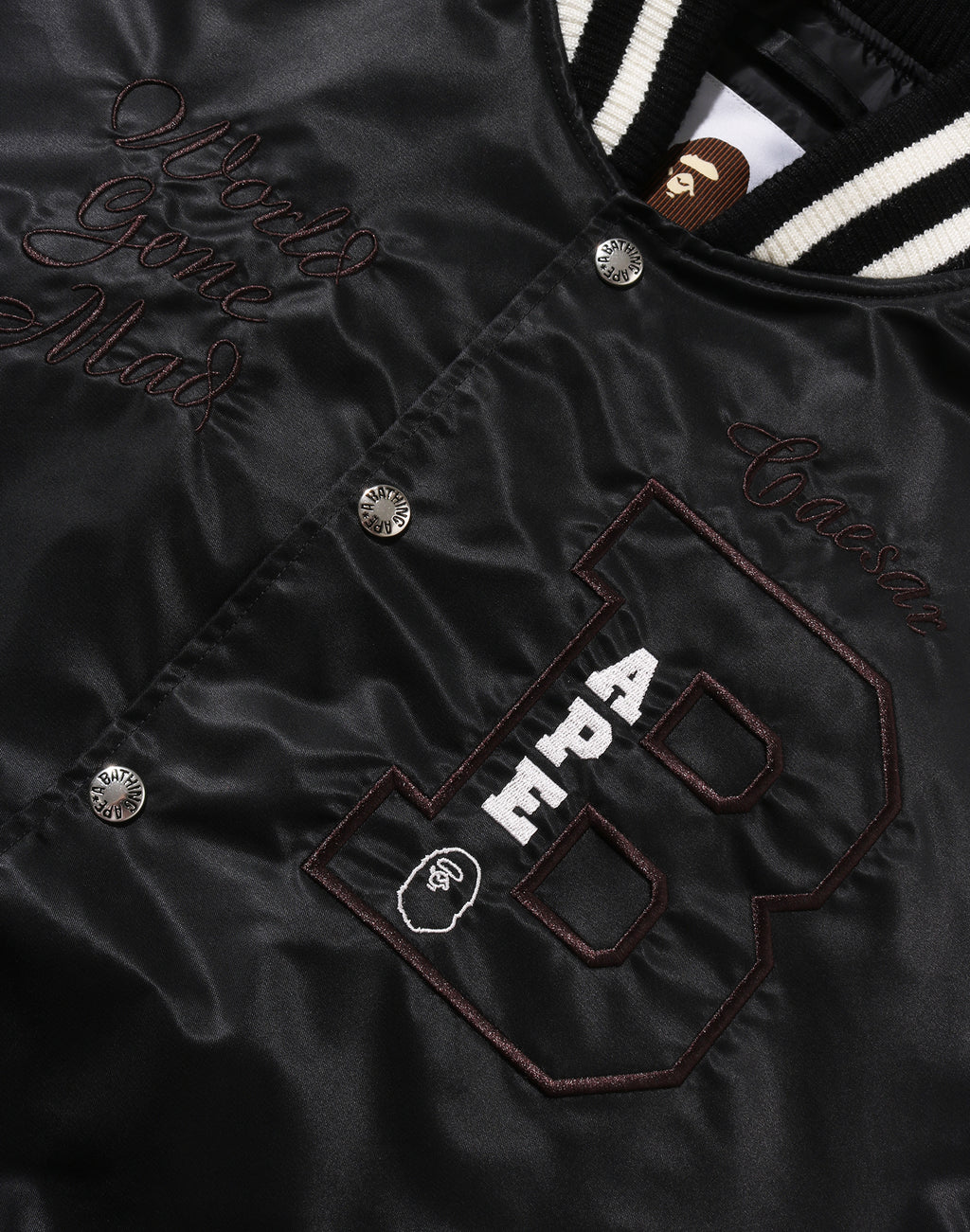 BAPE NYLON VARSITY JACKET MENS