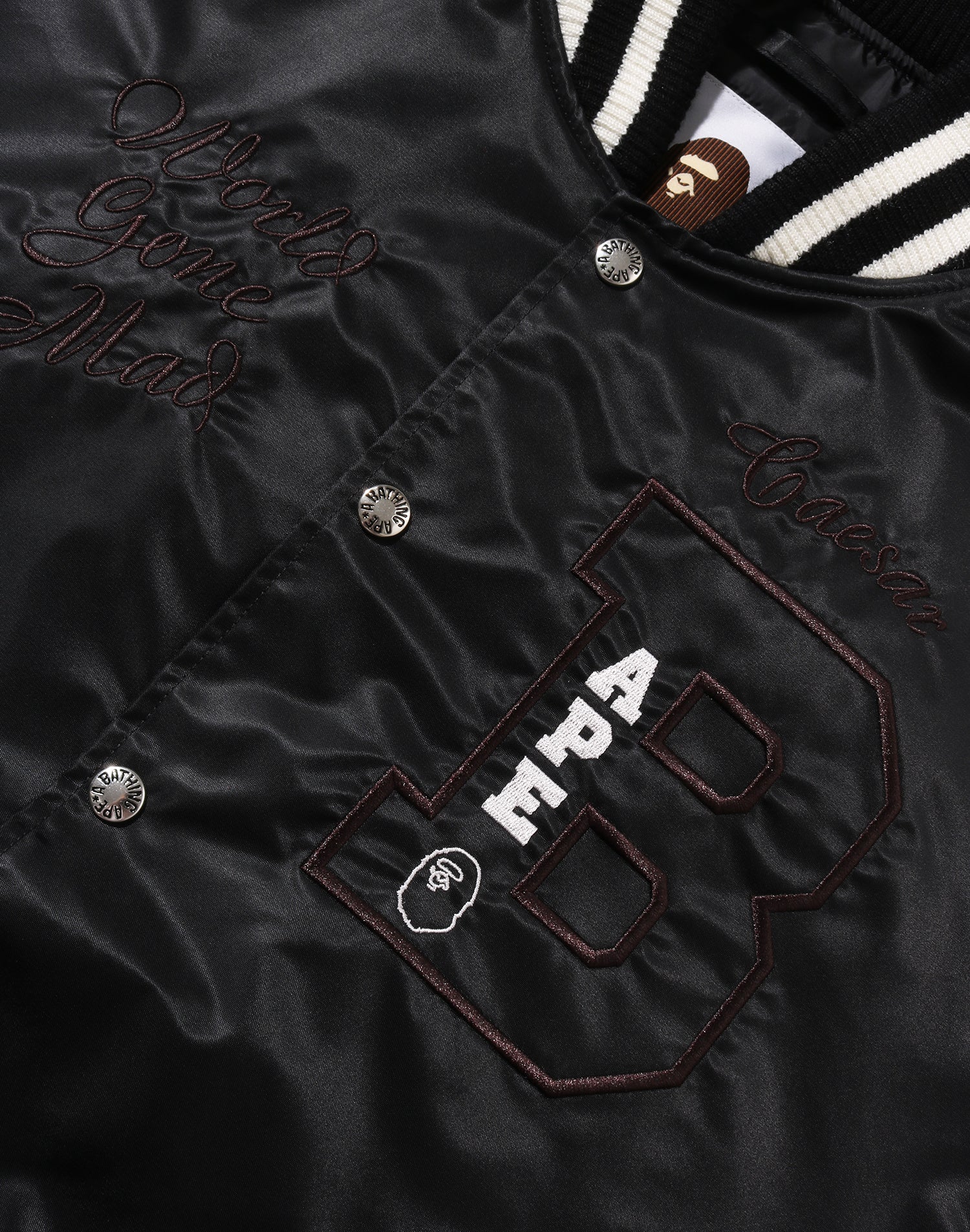 BAPE NYLON VARSITY JACKET MENS