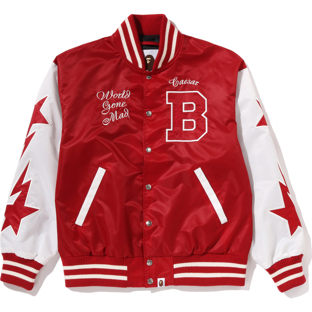 BAPE NYLON VARSITY JACKET MENS