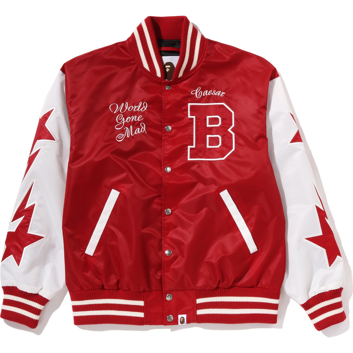 BAPE NYLON VARSITY JACKET MENS