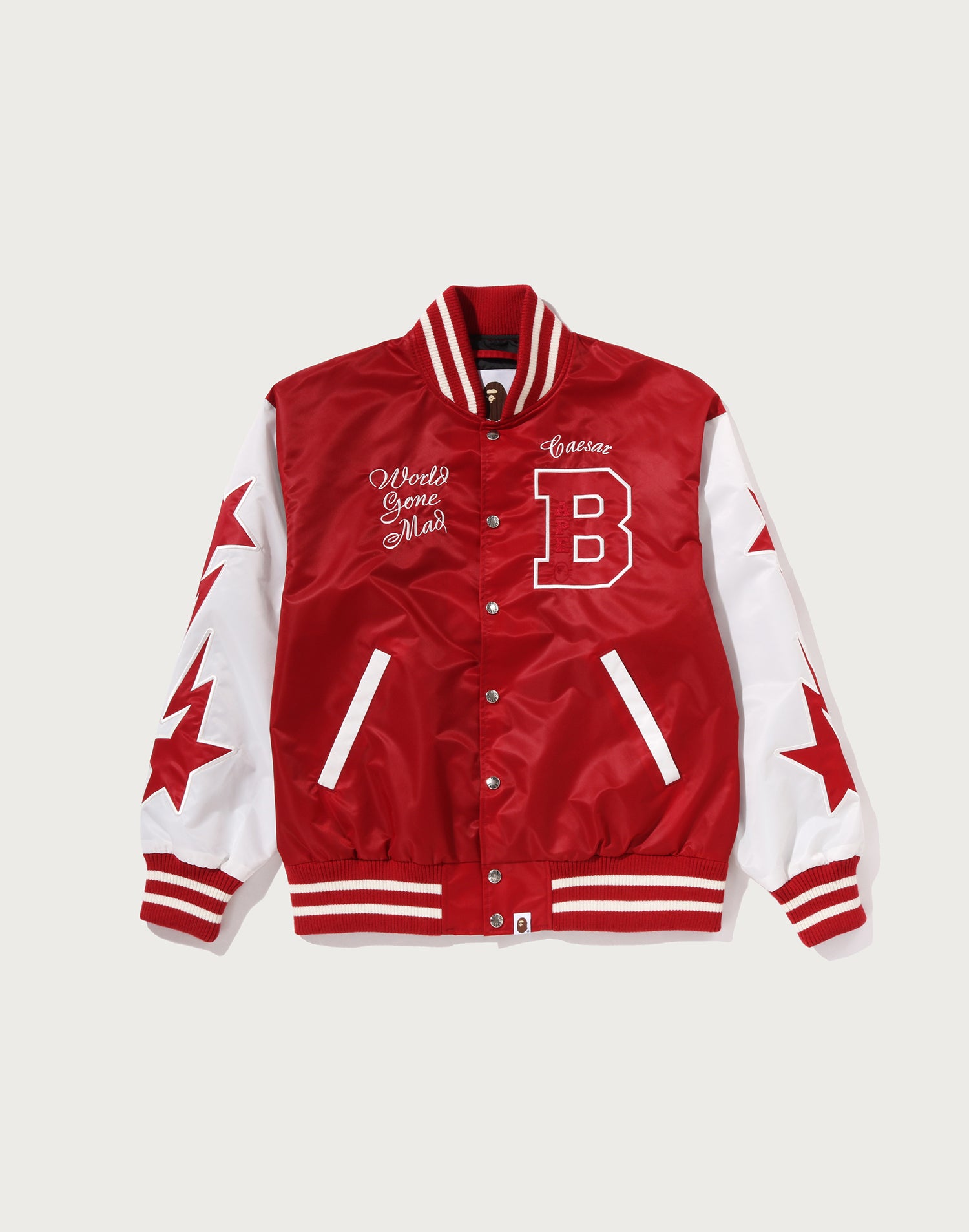 BAPE NYLON VARSITY JACKET MENS