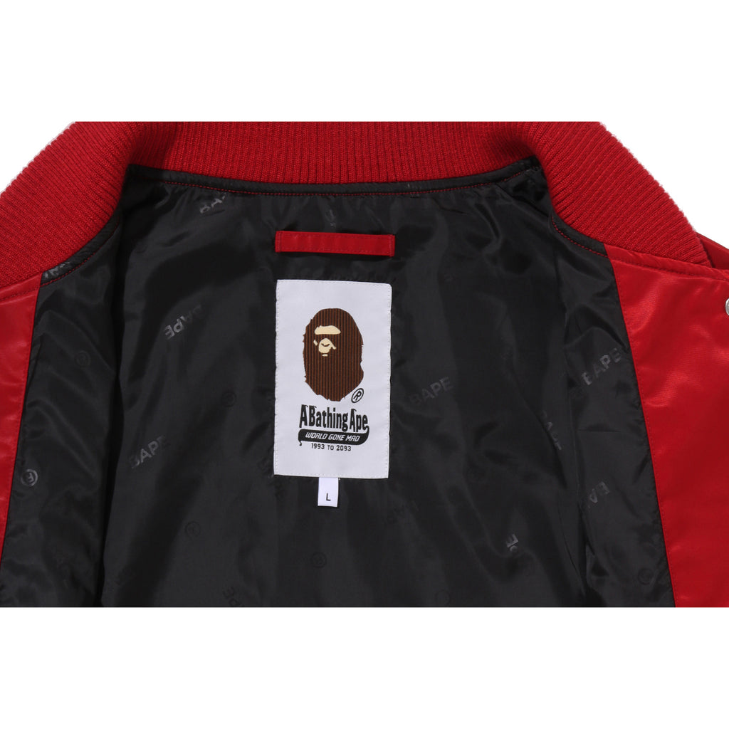 BAPE NYLON VARSITY JACKET MENS
