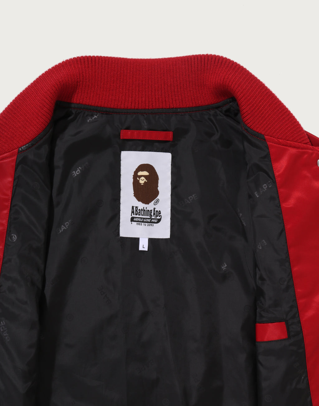 BAPE NYLON VARSITY JACKET MENS