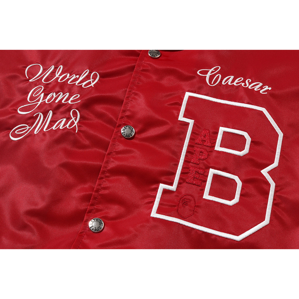 BAPE NYLON VARSITY JACKET MENS
