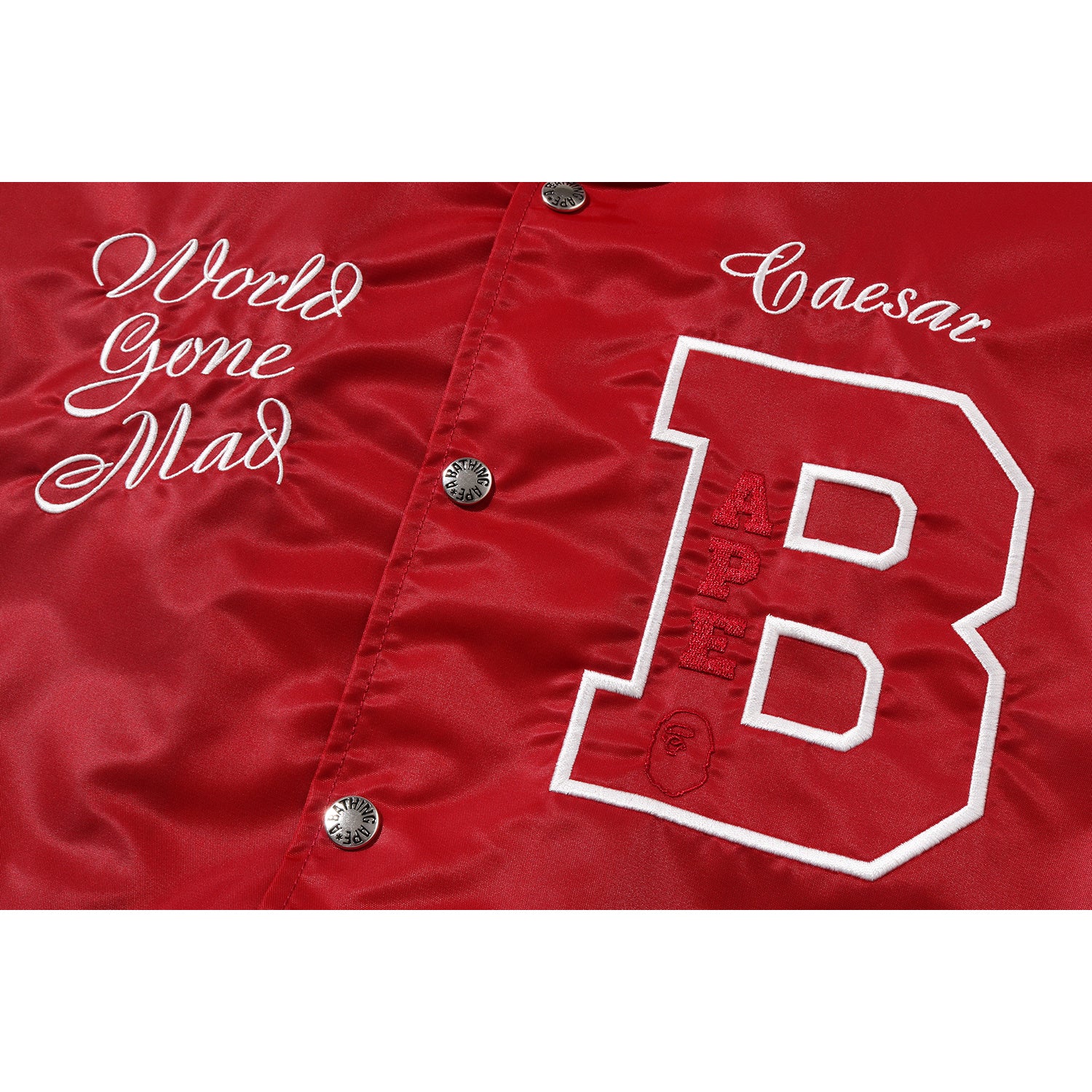 BAPE NYLON VARSITY JACKET MENS