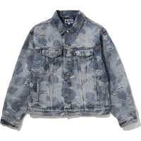 SOLID CAMO JACQUARD DENIM TRUCKER JACKET MENS