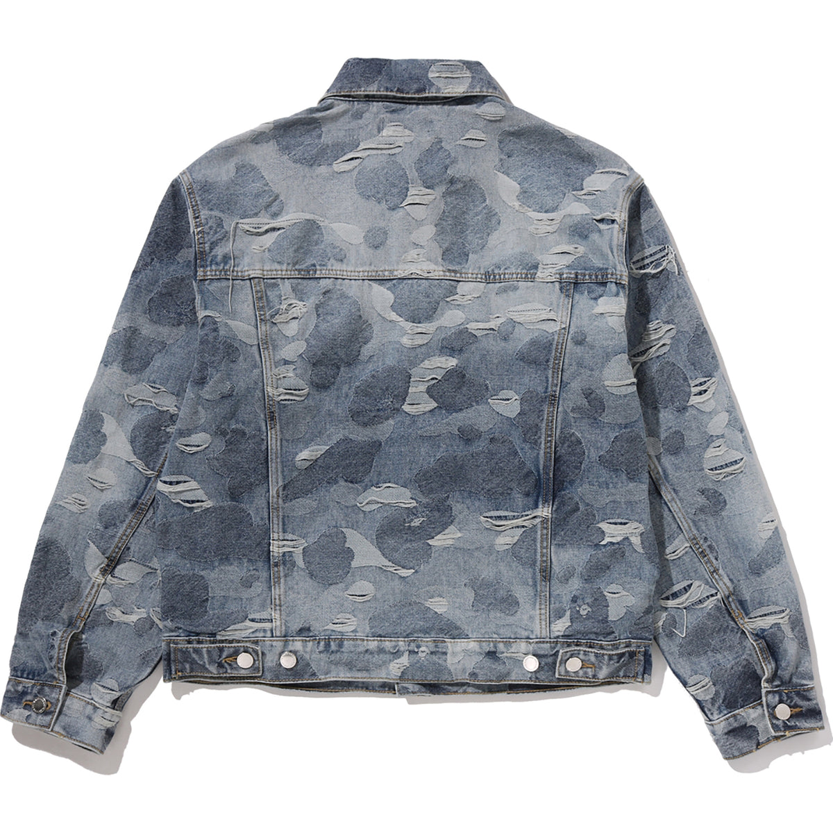 SOLID CAMO JACQUARD DENIM TRUCKER JACKET MENS