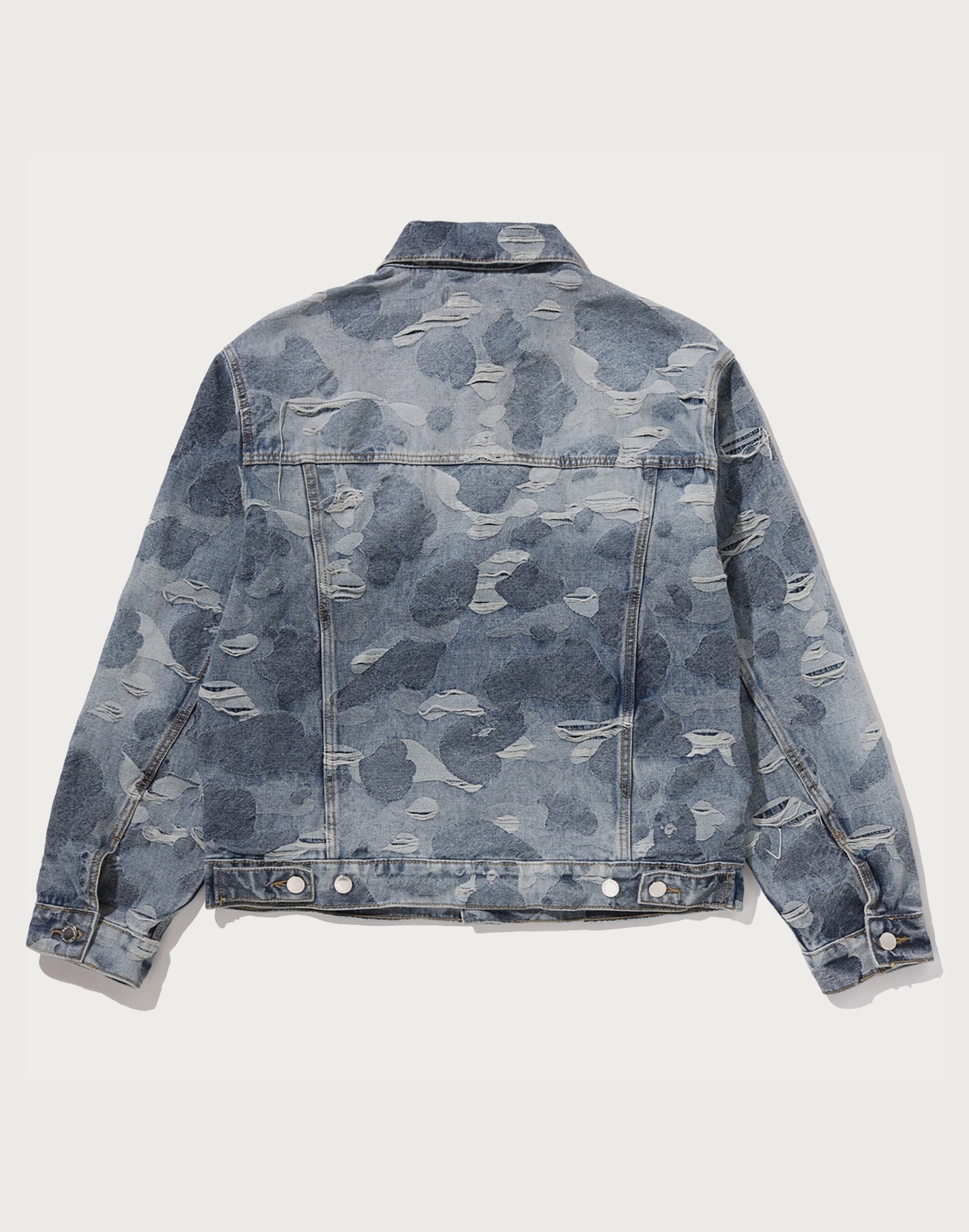 SOLID CAMO JACQUARD DENIM TRUCKER JACKET MENS