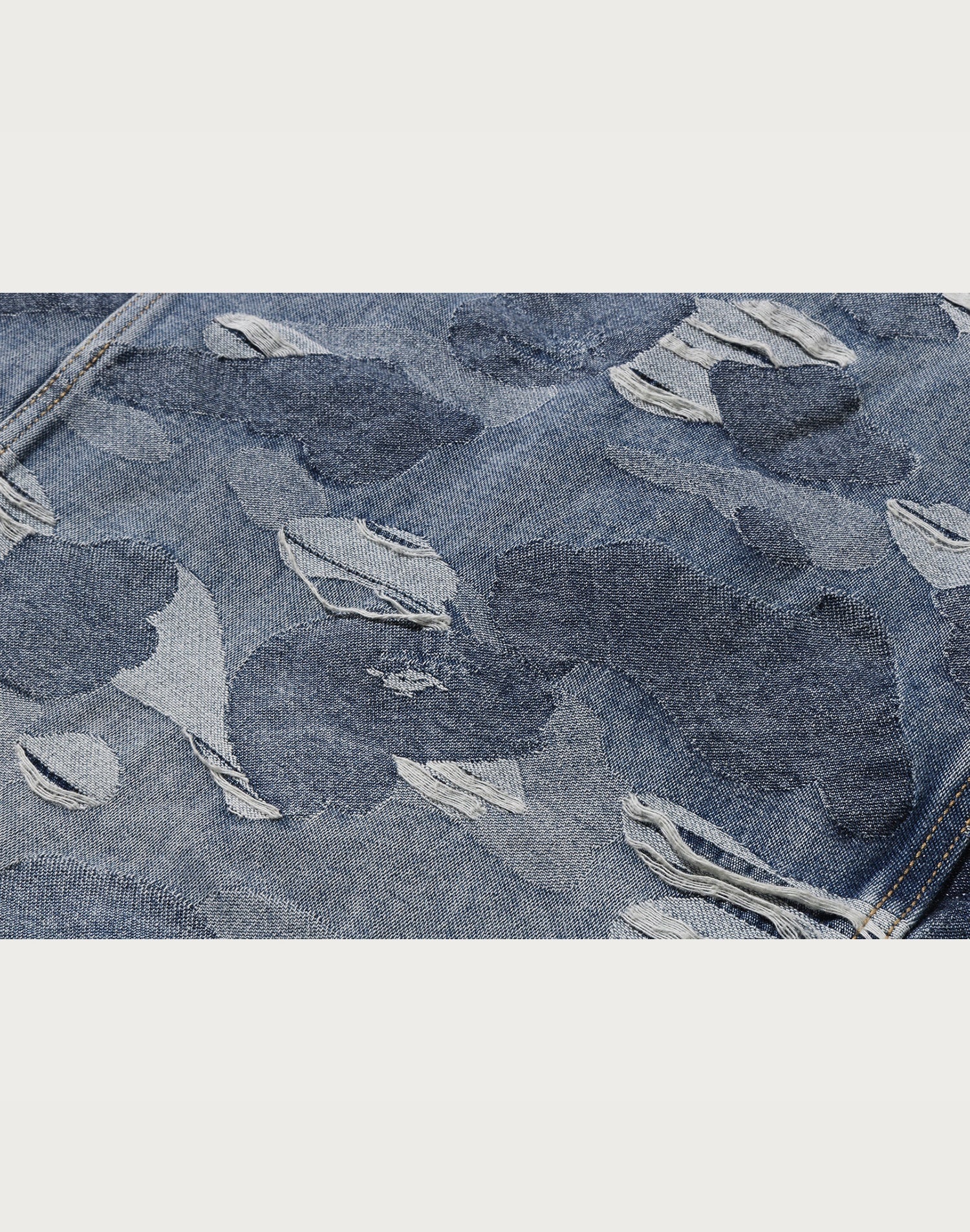 SOLID CAMO JACQUARD DENIM TRUCKER JACKET MENS