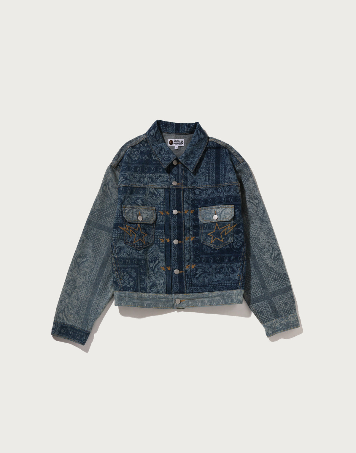 PAISLEY PATTERN DENIM TRUCKER JACKET MENS