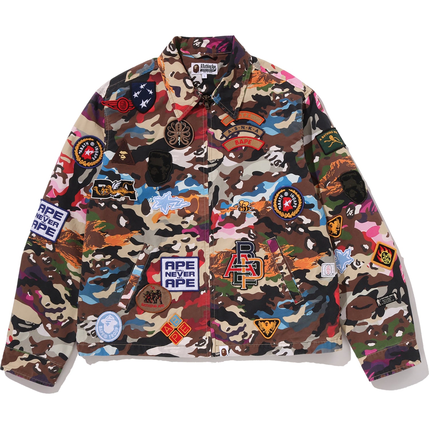 HYBRID CAMO MULTI BADGE JACKET MENS
