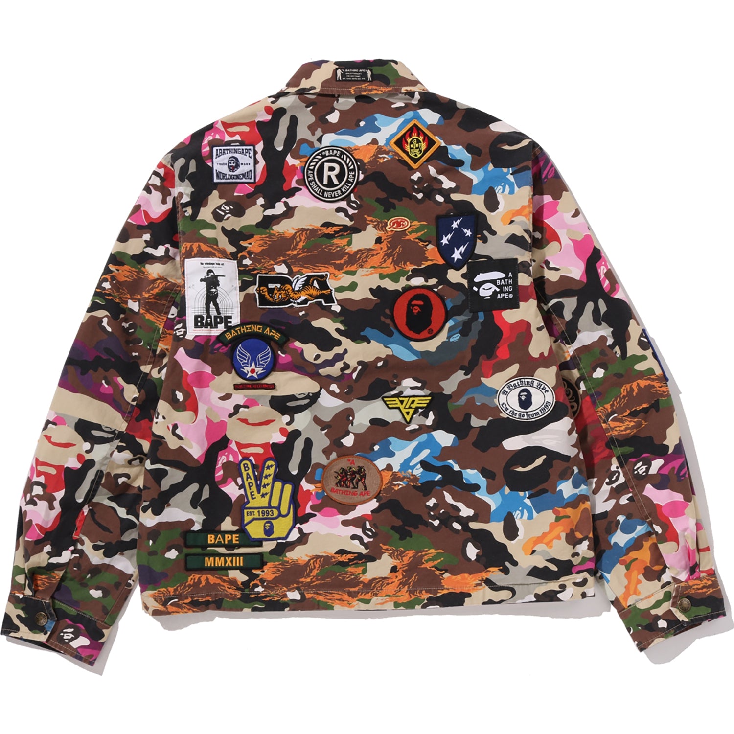 HYBRID CAMO MULTI BADGE JACKET MENS