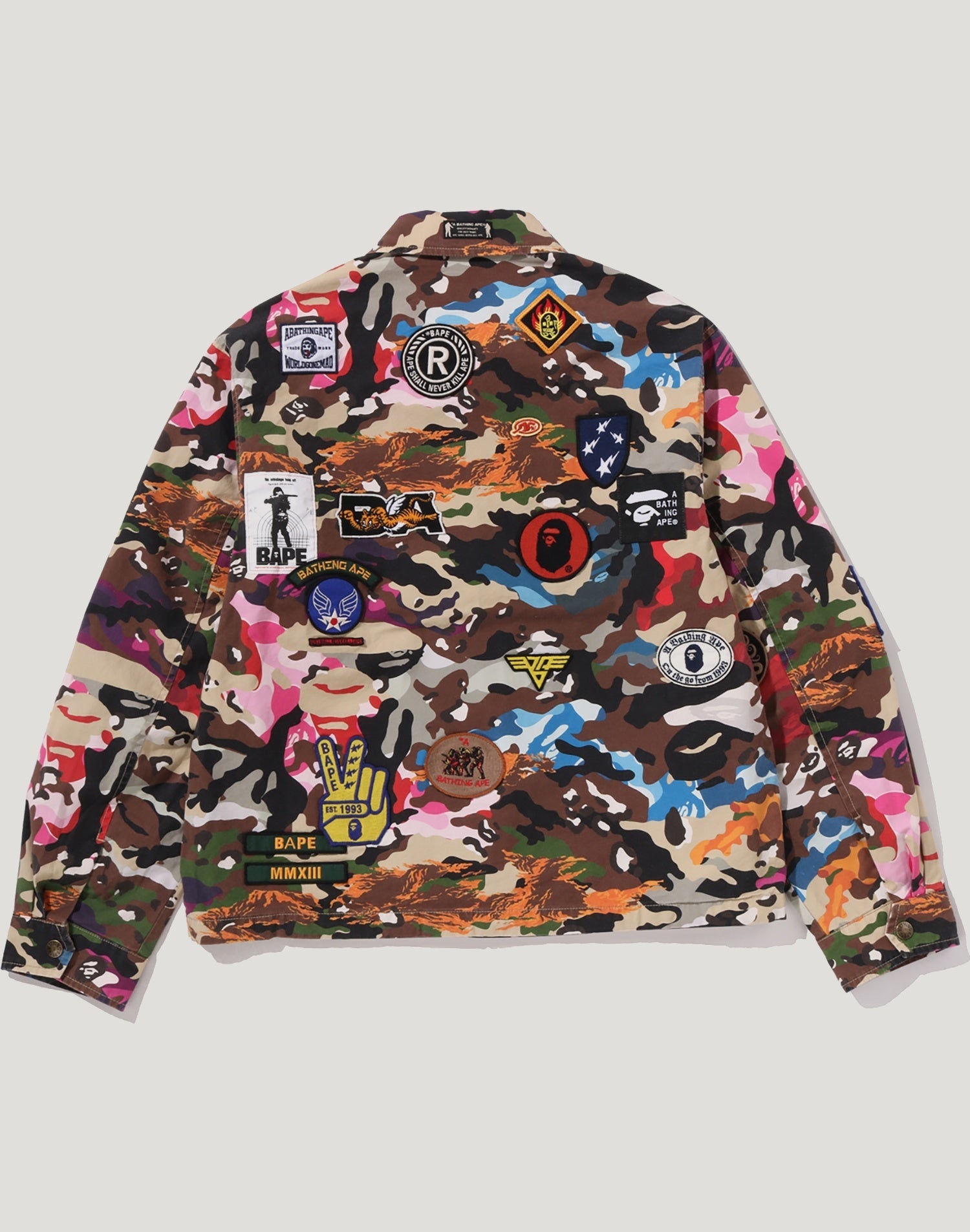 HYBRID CAMO MULTI BADGE JACKET MENS