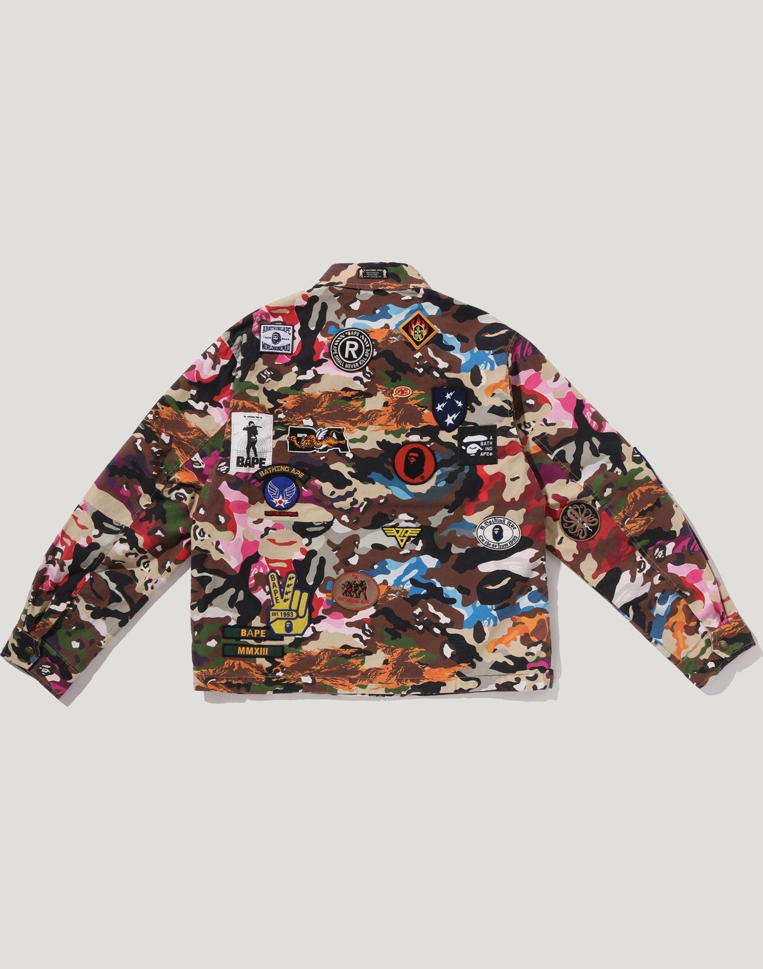 HYBRID CAMO MULTI BADGE JACKET MENS