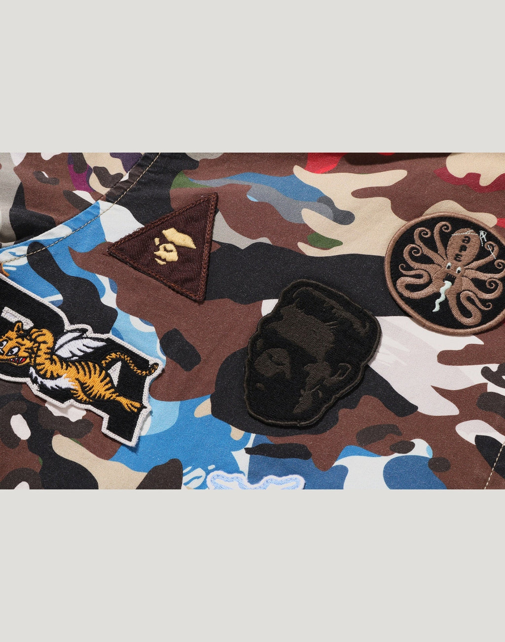 HYBRID CAMO MULTI BADGE JACKET MENS