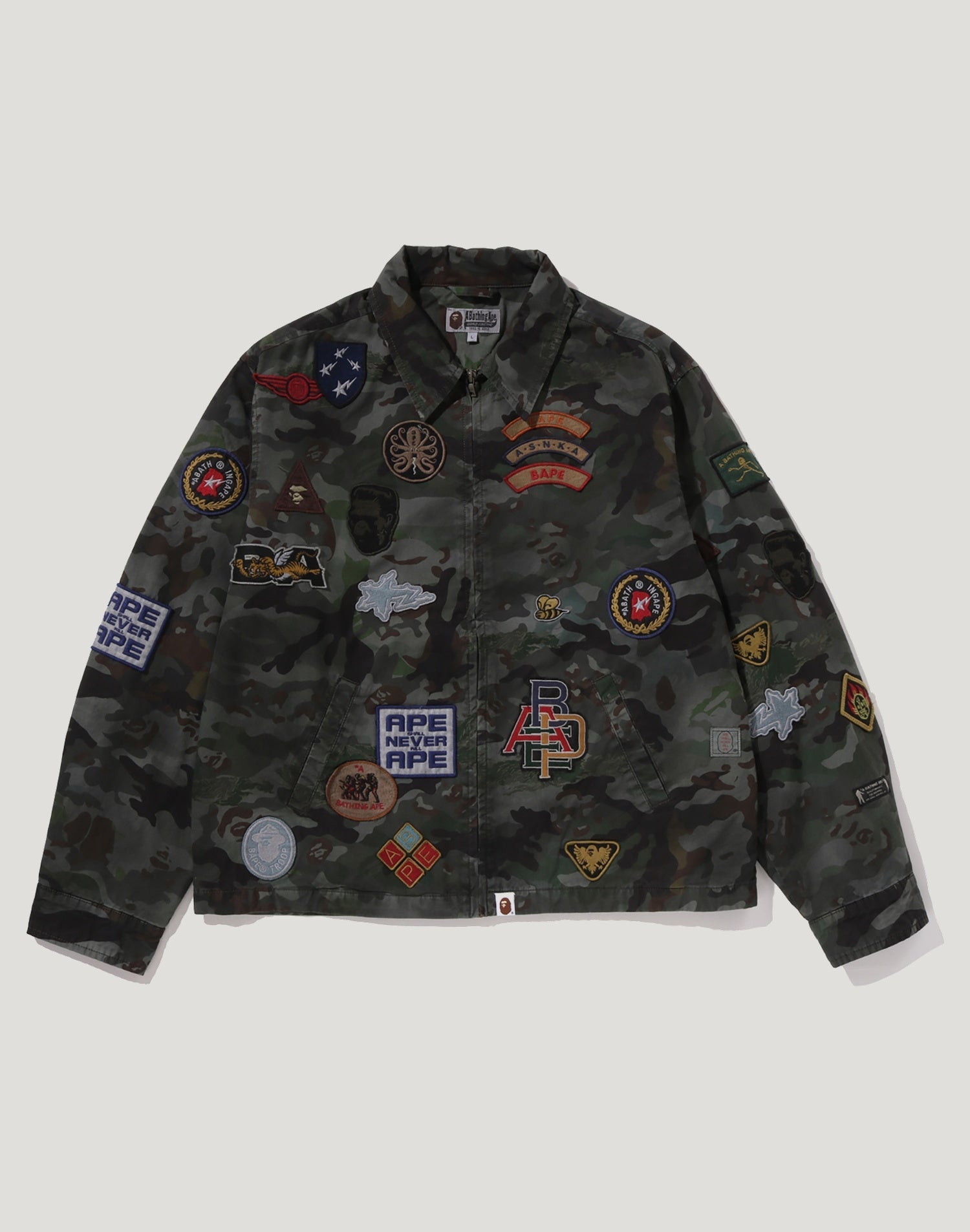 HYBRID CAMO MULTI BADGE JACKET MENS