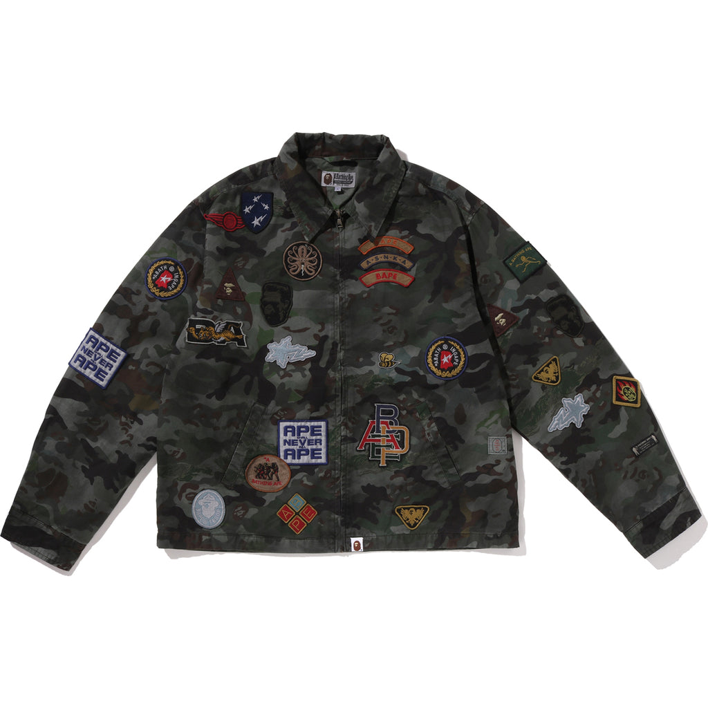 HYBRID CAMO MULTI BADGE JACKET MENS
