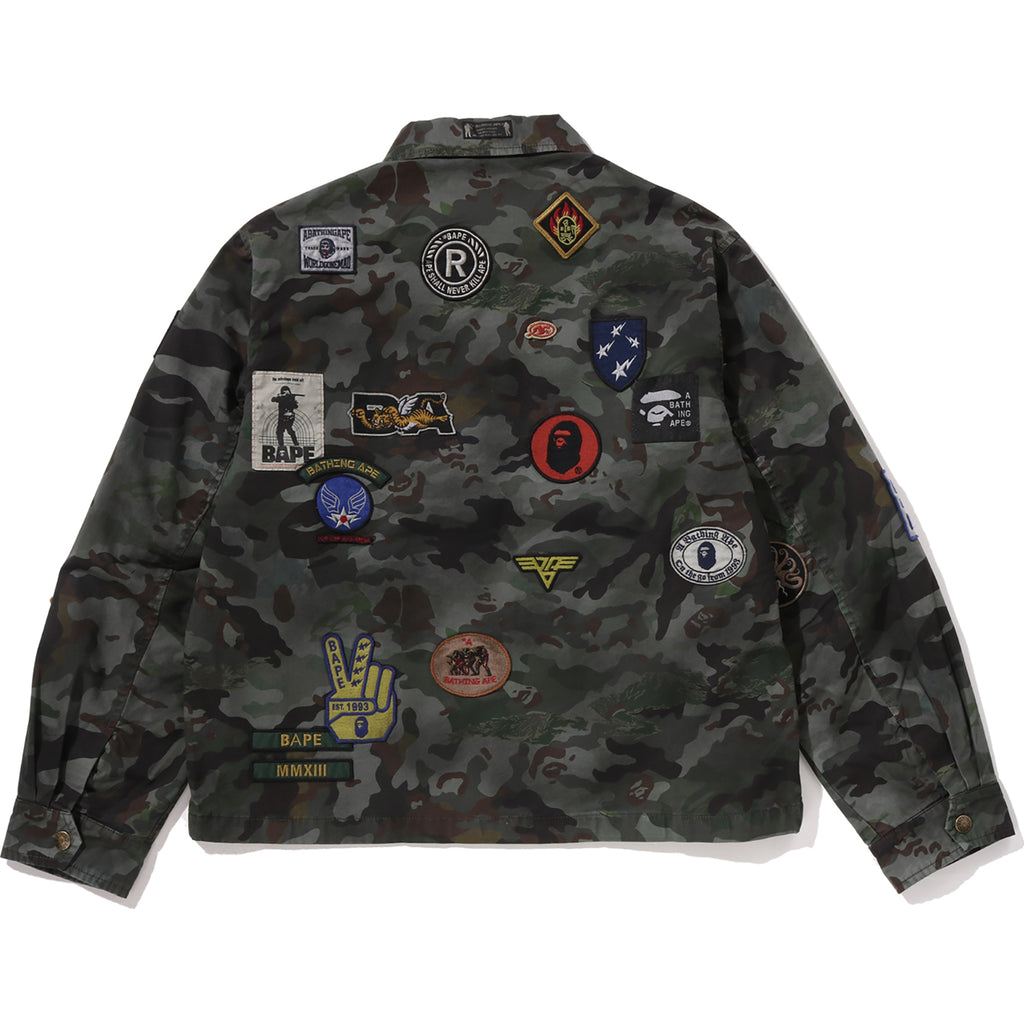 HYBRID CAMO MULTI BADGE JACKET MENS