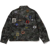 HYBRID CAMO MULTI BADGE JACKET MENS