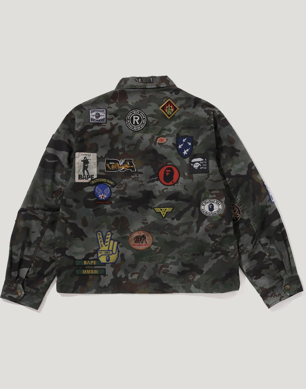 HYBRID CAMO MULTI BADGE JACKET MENS