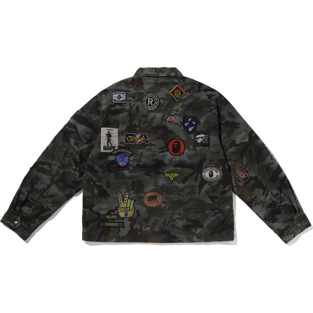 HYBRID CAMO MULTI BADGE JACKET MENS
