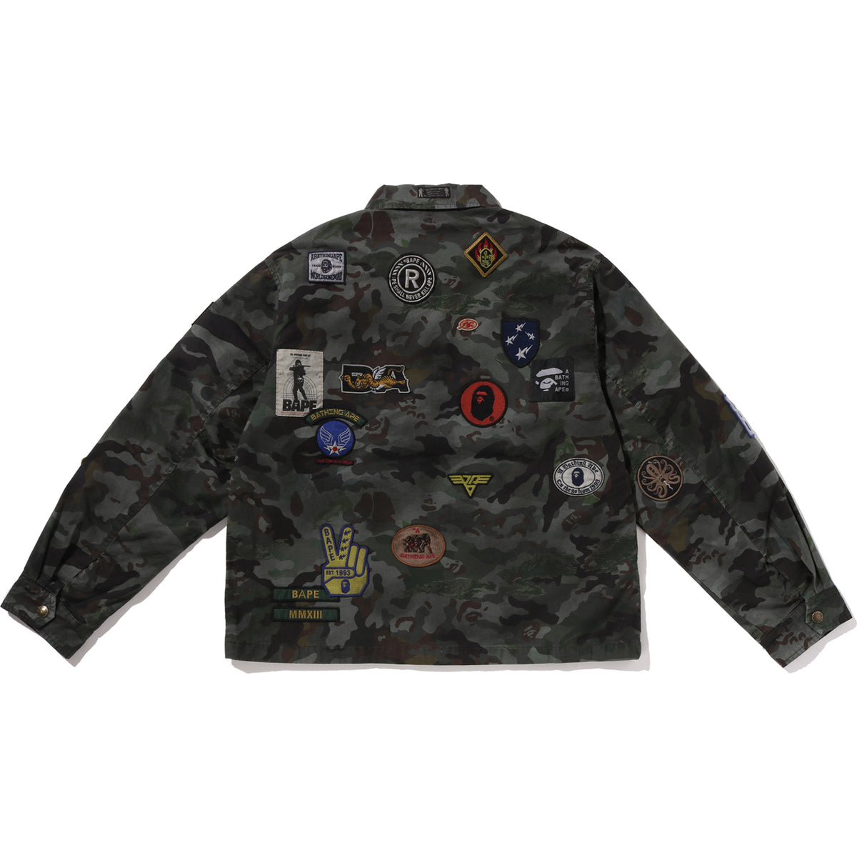 HYBRID CAMO MULTI BADGE JACKET MENS