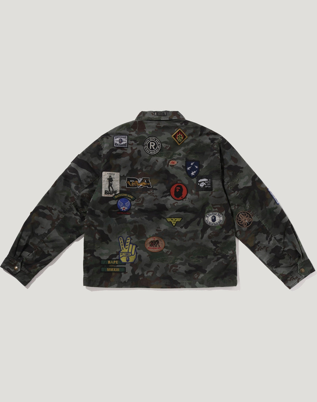 HYBRID CAMO MULTI BADGE JACKET MENS