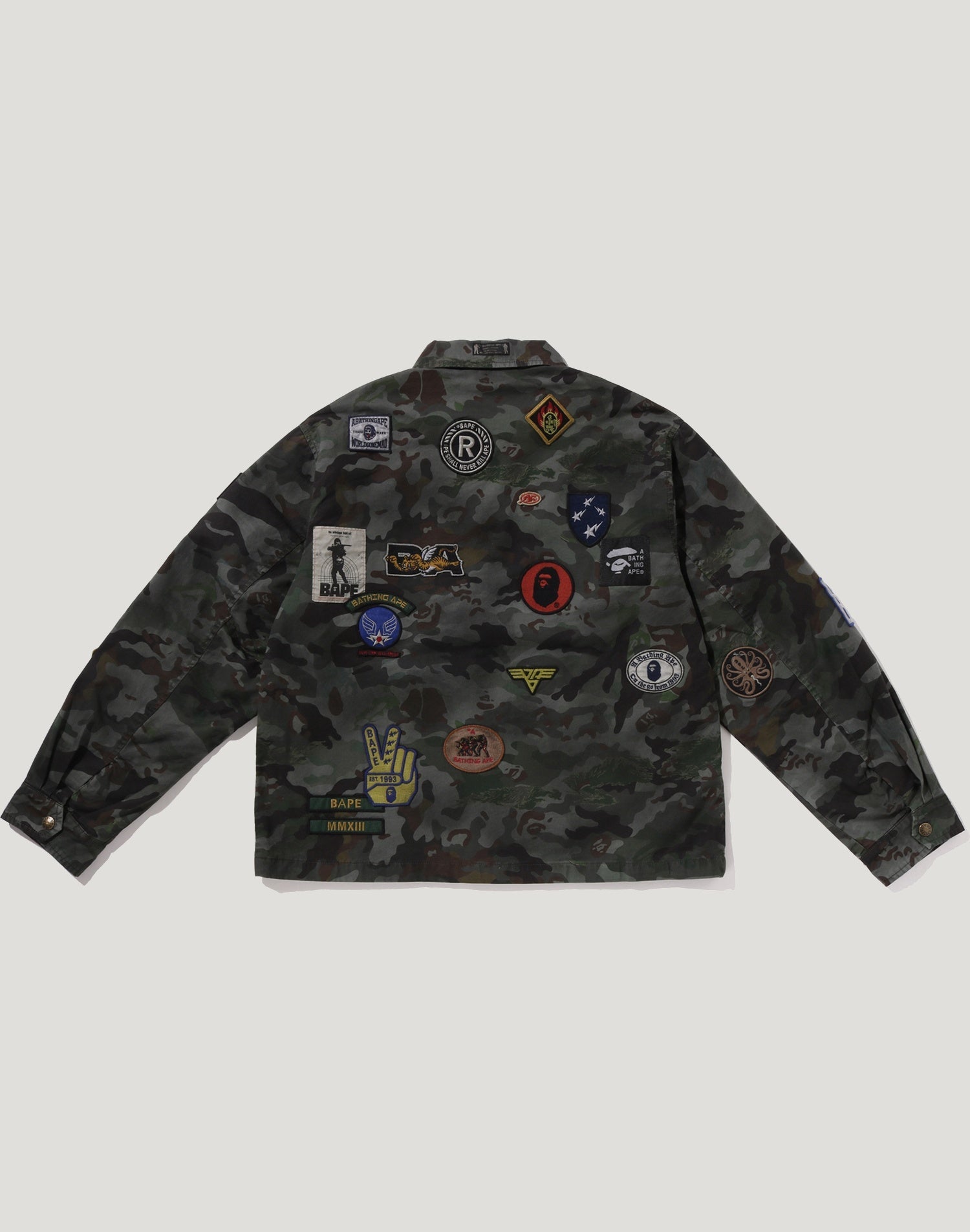 HYBRID CAMO MULTI BADGE JACKET MENS