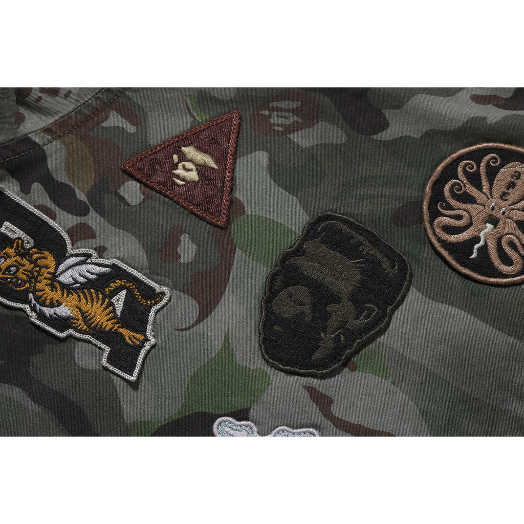 HYBRID CAMO MULTI BADGE JACKET MENS