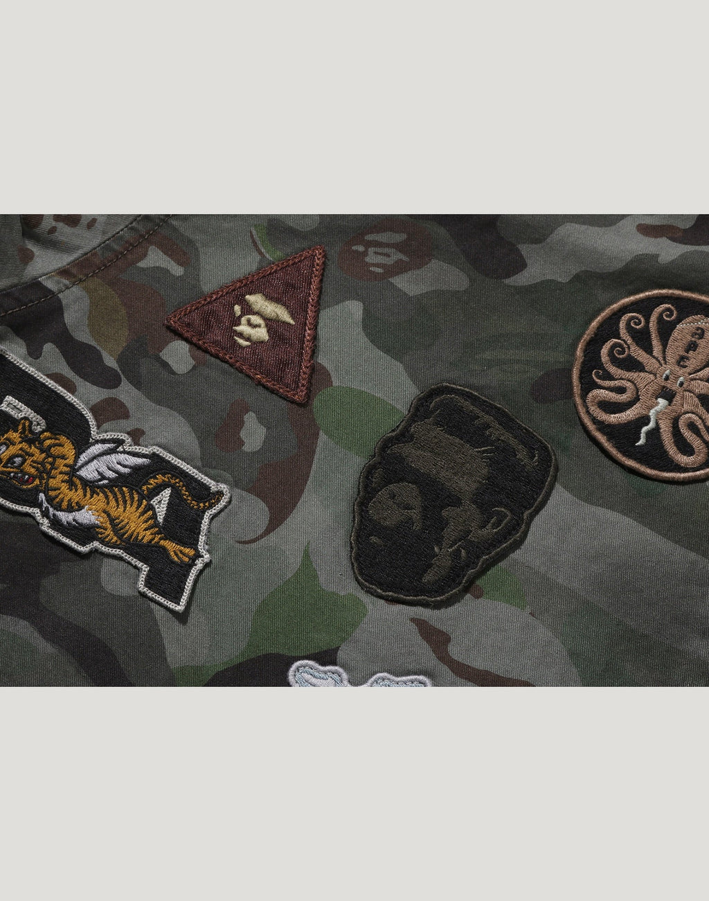 HYBRID CAMO MULTI BADGE JACKET MENS