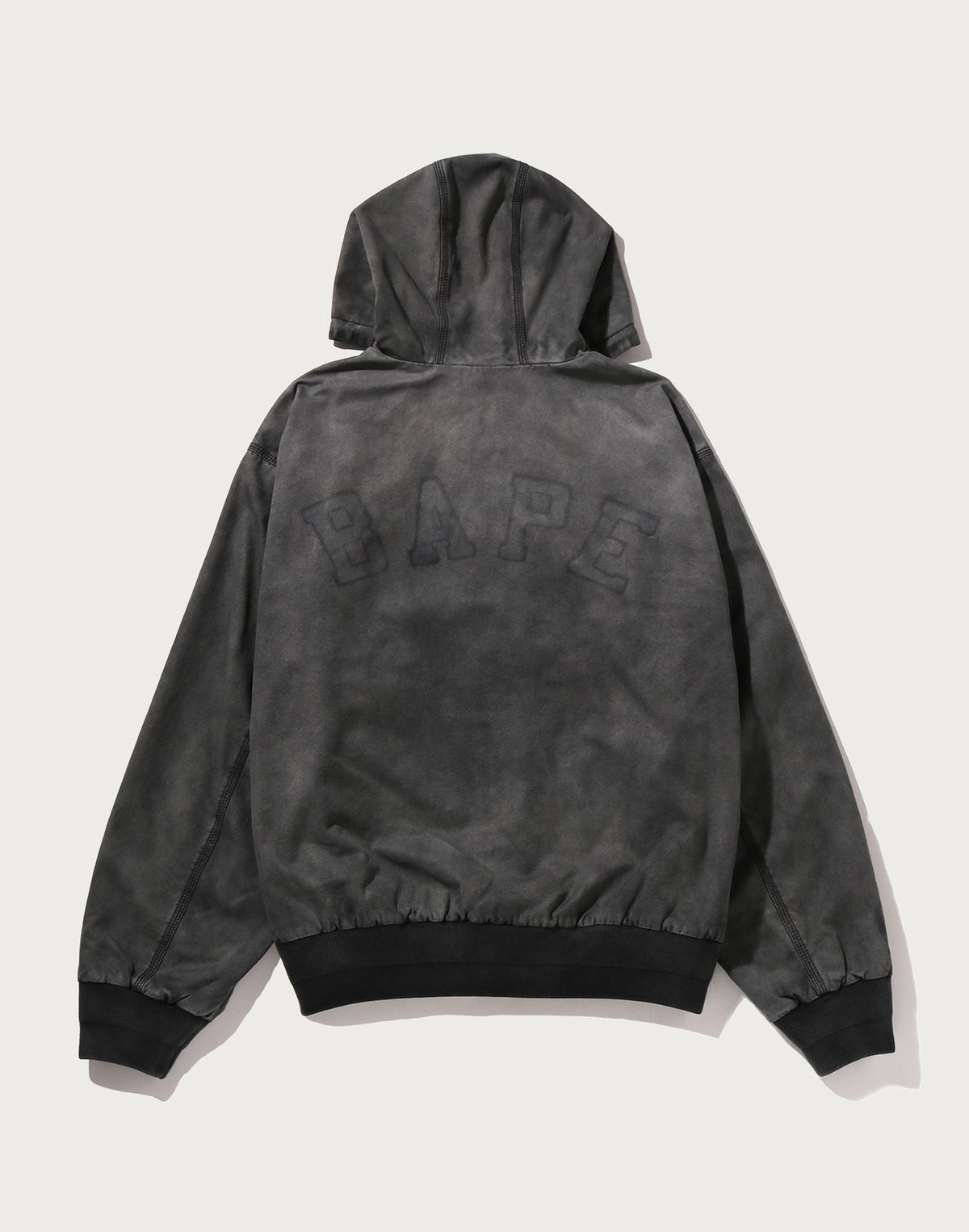 GARMENT DYED ZIP HOODED JACKET MENS