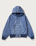GARMENT DYED ZIP HOODED JACKET MENS