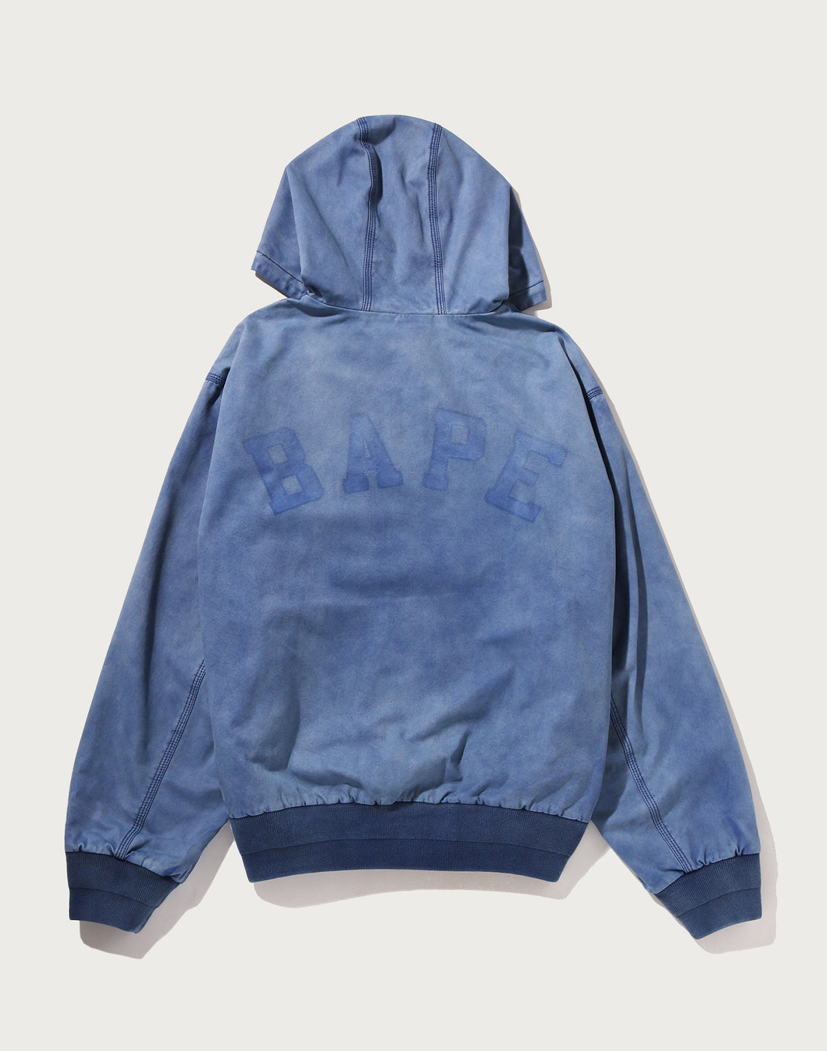 GARMENT DYED ZIP HOODED JACKET MENS