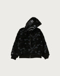 COLOR CAMO SHARK BOA CROPPED FIT ZIP HOODIE MENS