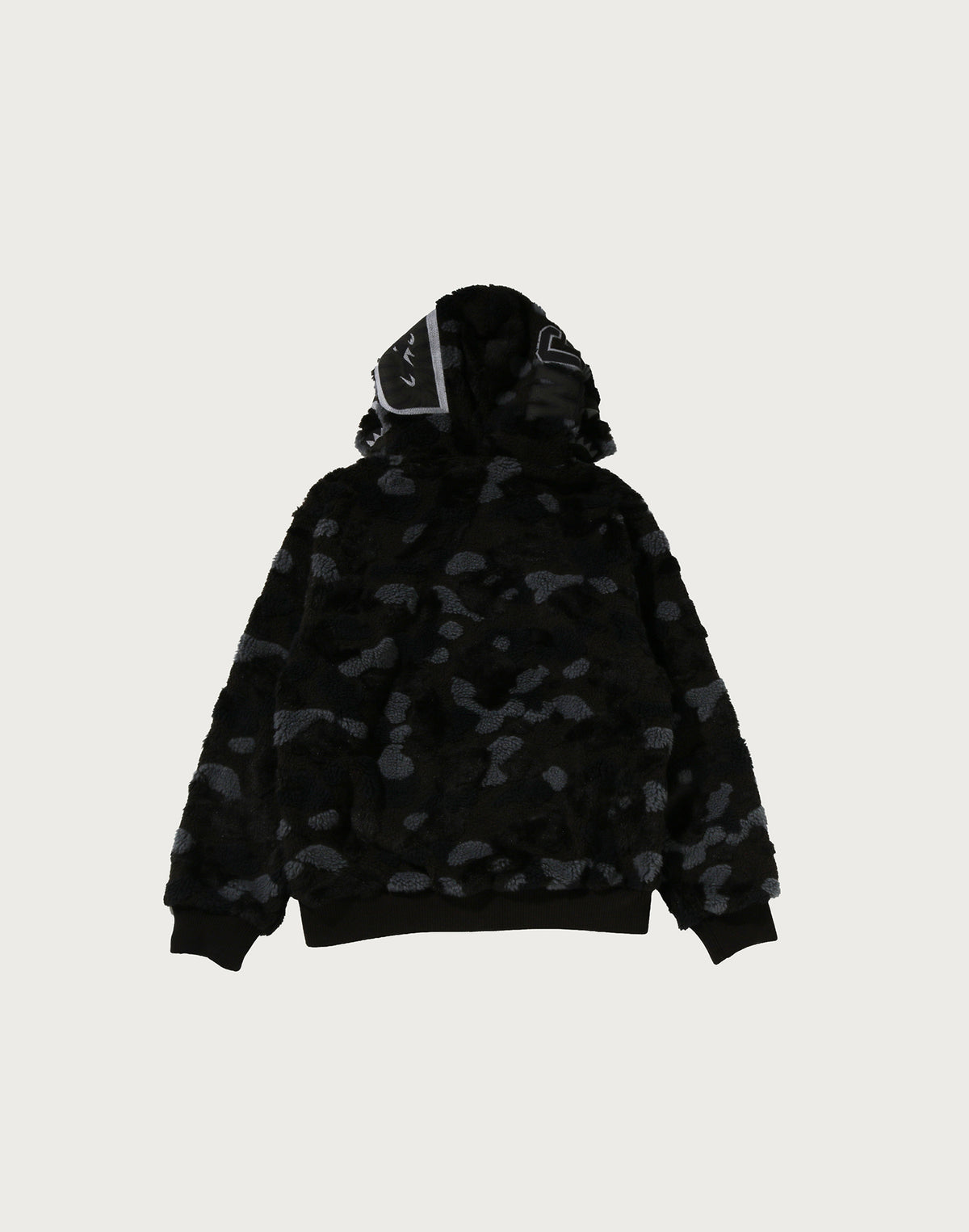 COLOR CAMO SHARK BOA CROPPED FIT ZIP HOODIE MENS