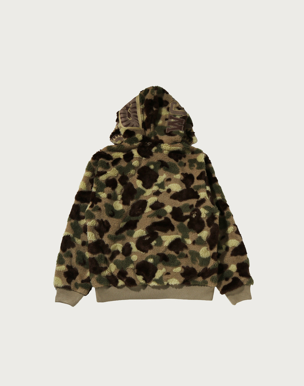COLOR CAMO SHARK BOA CROPPED FIT ZIP HOODIE MENS