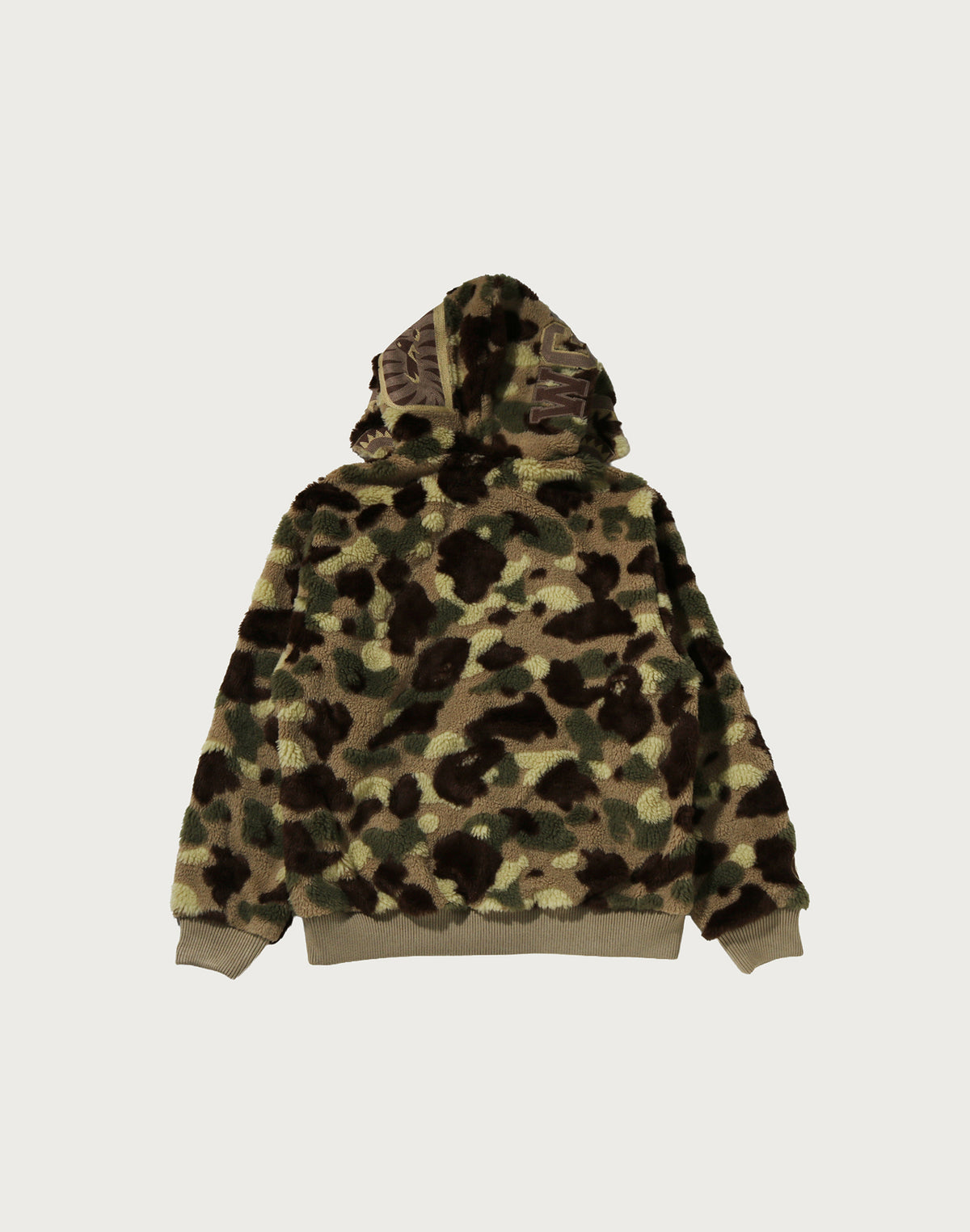 COLOR CAMO SHARK BOA CROPPED FIT ZIP HOODIE MENS