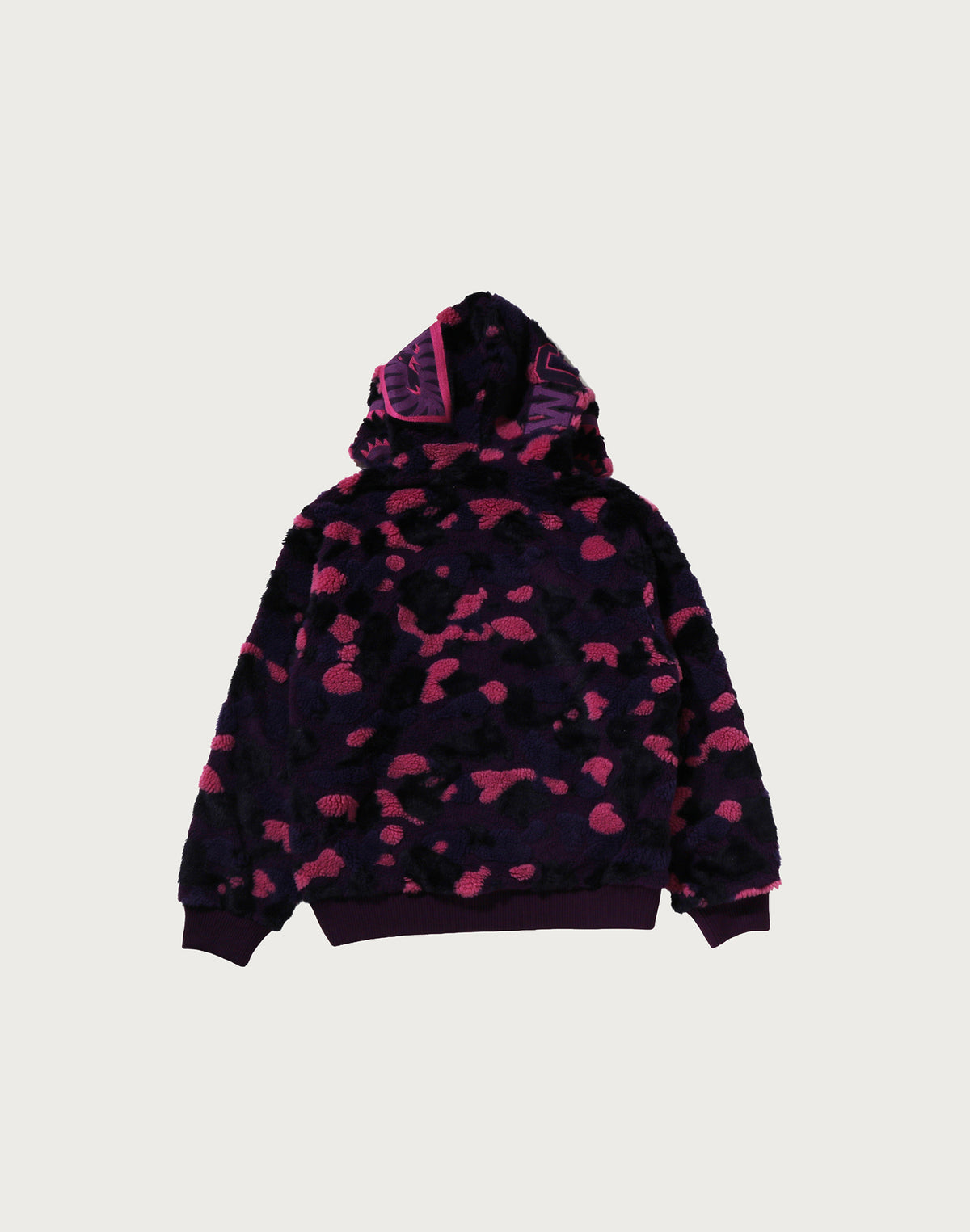 COLOR CAMO SHARK BOA CROPPED FIT ZIP HOODIE MENS