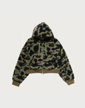 1ST CAMO BOXY CROPPED HOODIE JACKET LADIES