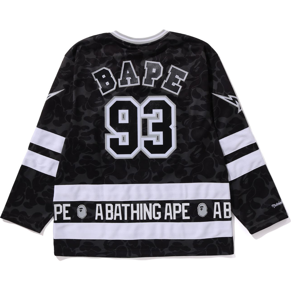 BAPE X BAPE X MITCHELL & NESS NHL LOS ANGELES KINGS MESH HOCKEY JERSEY L/S  TEE MENS